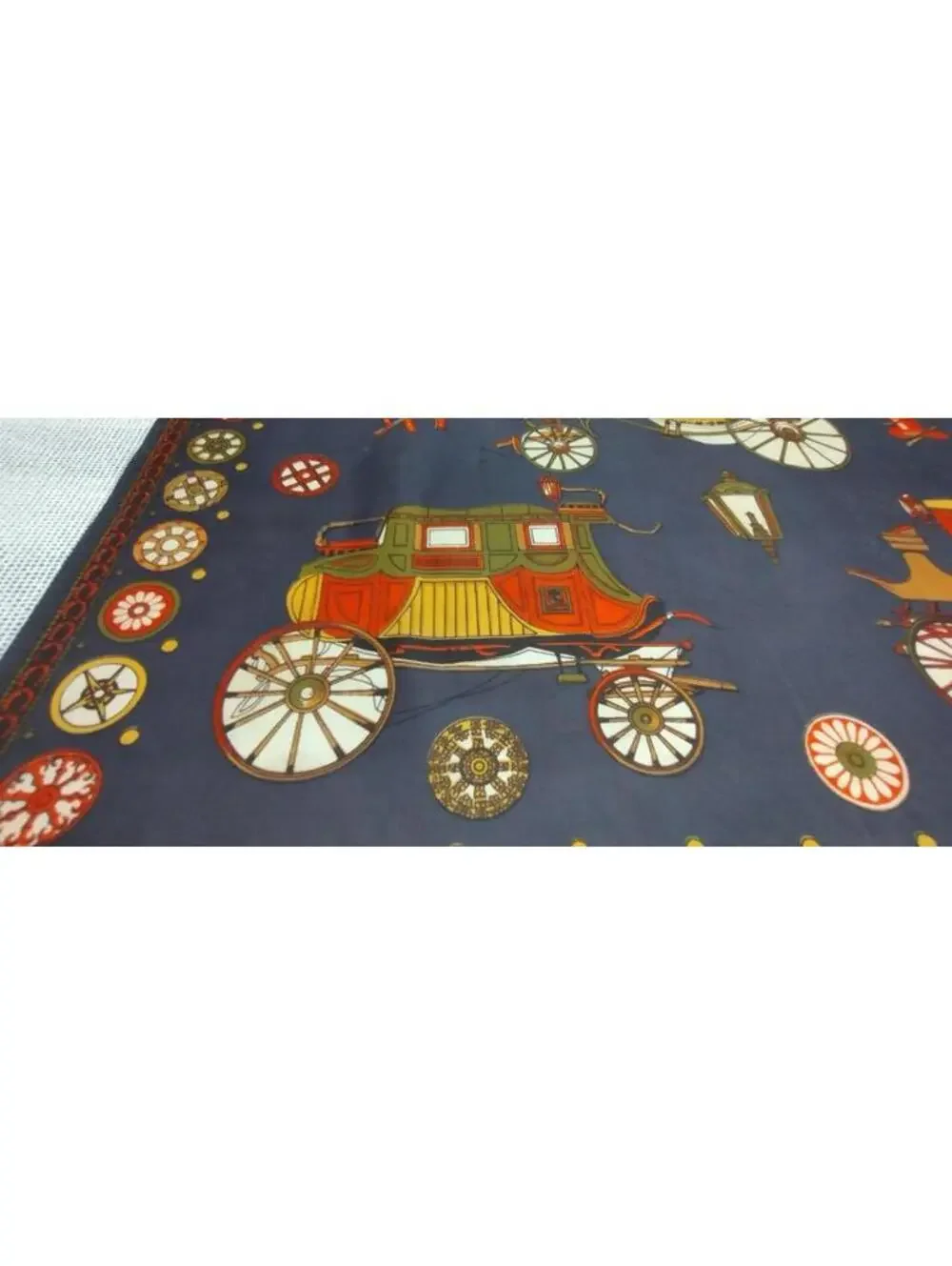 60s Lilly D'or Men's Scarf Carriages Acetate MCM Menswear Dandy Victorian Wheels